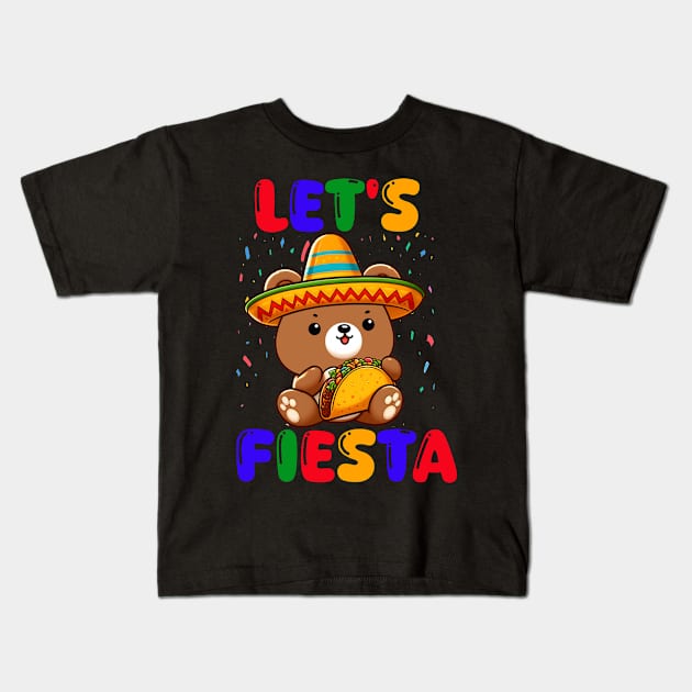 Let's Fiesta Taco Bear Kids T-Shirt by Teddy Club